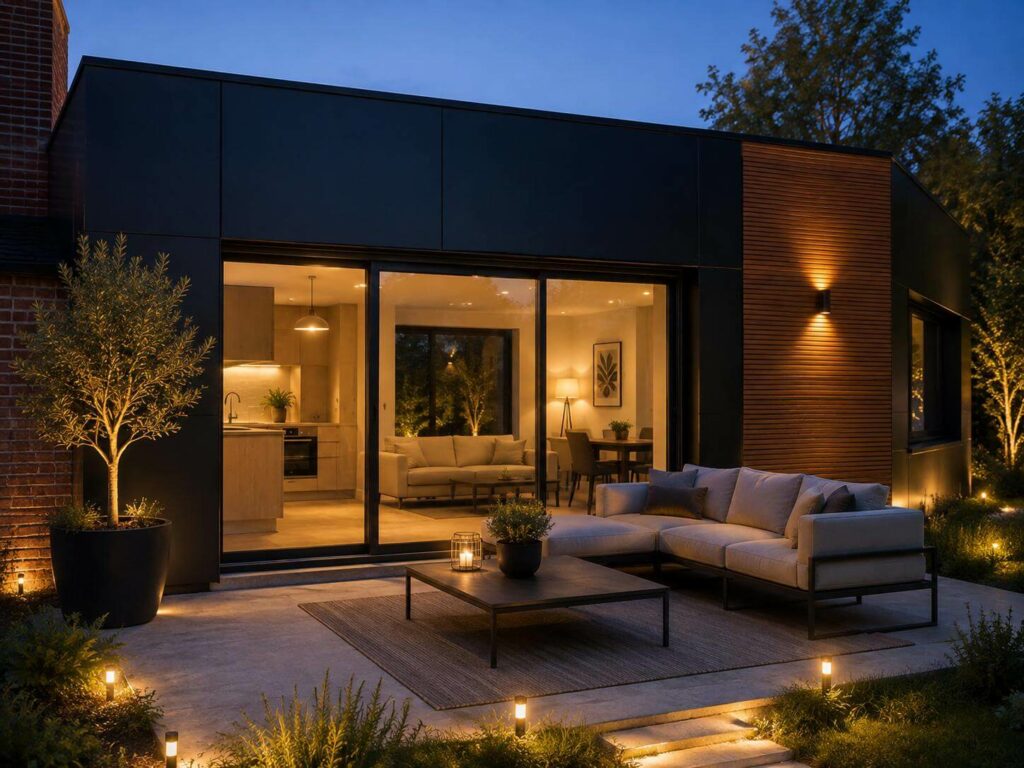 Extension ossature bois maison